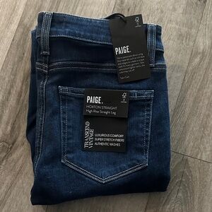 PAIGE Hoxton Straight Jeans in Deep Indigo